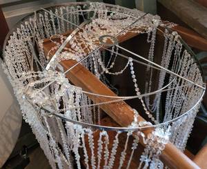 lot 224 image: BEADED-STYLE CEILING HANGING LIGHT FIXTURE IN STYLECOLORCONDITION SHOWN.