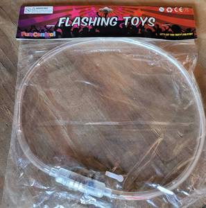 lot 240 image: LOT OF 48 NEW IN PACKAGES MULTICOLOR LED LIGHT CHASER NECKLACES AS SHOWN. (YOUR BID X 48)