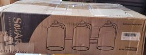 lot 258 image: 3-LIGHT BATHROOM VANITY FIXTURE WITH BOX AS SHOWN.