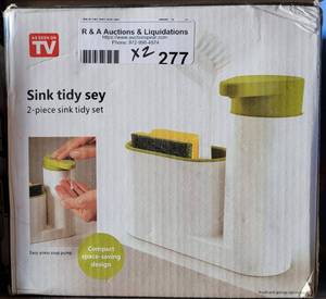 lot 277 image: LOT OF 2 NEW IN BOXES 2-PIECE SINK TIDY SETS AS SHOWN. (YOUR BID X 2)