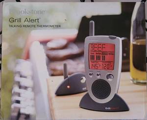 lot 290 image: BROOKSTONE GRILL ALET TALKING REMOTE THERMOMETER IN BOX AS SHOWN.