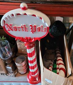 lot 310 image: BOX LOT OF CHRISTMAS DECORATIONS IN STYLESCOLORSCONDITION SHOWN.