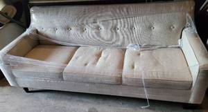 lot 317 image: CUSHIONED STYLE SOFA IN STYLECOLORCONDITION SHOWN. APPROX. 81.5 W x 37 D x 34 H.