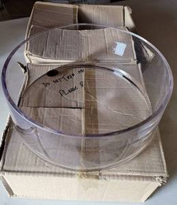 lot 351 image: LOT OF 2 CLEAR GLASS VASESBOWLS IN STYLECOLORCONDITION SHOWN. (YOUR BID X 2)
