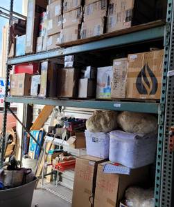 lot 402 image: PALLET RACK UNIT AS SHOWN. CONTENTS NOT INCLUDED. APPROX. 8 FT 3 W x 42.5 D x 10 FT H. PLEASE NOTE PALLET RACKS WILL HAVE TO BE PICKED UP ON MONDAY, FEB. 22nd BETWEEN 1000 A.M. AND 100 P.M.