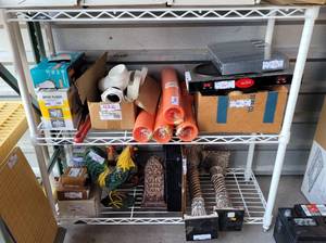 lot 435 image: INTERMETRO 3-TIER METRO STYLE SHELF AS SHOWN. CONTENTS NOT INCLUDED. APPROX. 36 W x 14 D x 34.5 H.