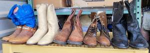 lot 504 image: LOT OF 5 PAIR OF BOOTS IN ASSORTED STYLESCOLORSCONDITION AS SHOWN. (YOUR BID X 5)