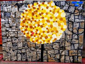 lot 2 image: LOVELY TEXTURED OIL PAINTING ON CANVAS BY TIFFANY - GREAT COLORS - MEASURES 35 X 48
