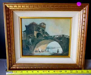 lot 12 image: VINTAGE PRINT IN ORNATE GOLD FRAME - APPROX 12 X 14