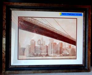 lot 28 image: Golden Age I Poster Print By Teo Tarras beautifully framed under glass - Measures 23 x 29 ($$$)