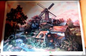 lot 62 image: THE LIGHTS OF HOME BY KLAUS STRUBEL PRINT - MEASURES 26 X 38 ($$)