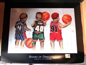 lot 63 image: Vintage NBA Print Kenneth Gatewood Board Of Directors Barkley Kemp Rodman Photo ($$)
