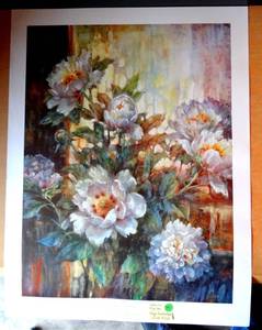 lot 65 image: LIMITED EDITION (210950) SIGNED PRINT PEONY ENCHANTMENT BY LENA Y LIU WITH CERTIFATE OF AUTHENTICITY - 18 X 24 (GALLERY PRICE $125.00)