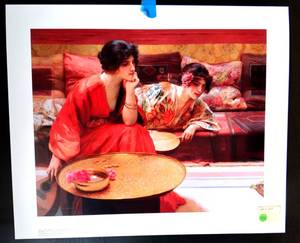 lot 104 image: STUNNING Gallery Poster, Idle Hours by Henry Siddons Mowbray 1895 - MEASURES 20 X 24 ($$)