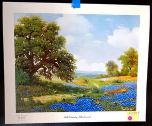 lot 105 image: HILL COUNTRY BLUEBONNETS BY PAUL TURNER - MEASURES 19 12 X 23 12 ($$)