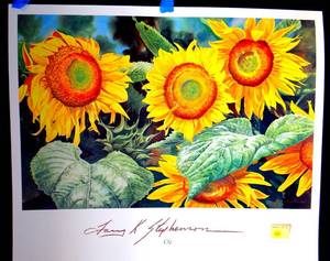 lot 106 image: Sunflowers by Prints by Larry K. Stephenson - 26 12 X 31 12 - ($$$)