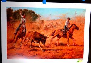 lot 107 image: John Austin Hanna Fine Art First Edition Giclee  Down and Dirty HAND SIGNED & NUMBERED (14950) WITH CERTIFICATE OF AUTHENTICITY (GALLERY PRICE $165.00)