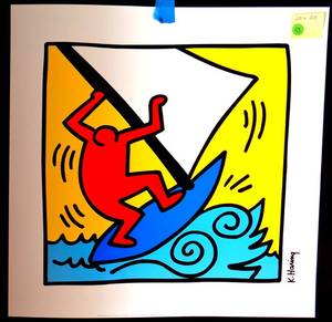 lot 113 image: KEITH HARING WINDSURFER 20 X 20 PRINT - ($$$)