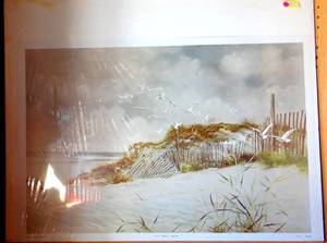 lot 123 image: VINTAGE 1970 CAROLYN BLISH RENDEZVOUS BIRDS FLYING BY THE SEADISE - ($$$$)