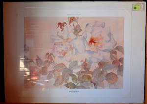 lot 128 image: TIFFANY ROSE BY DARNELL PRINT - MEASURES 25 X 32 (NEVER OPENED) ($$)