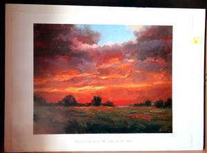 lot 130 image: Fire In The Sky Art Print Poster By Greg Cartmell, 36  x 27  - ($$)