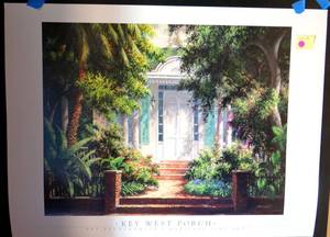 lot 243 image: Key West Porch 27 x 36  Art Print by Art Fronckowiak ($$)