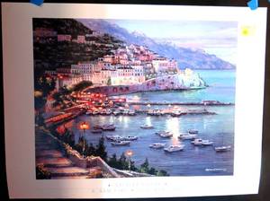 lot 244 image: Amalfi Night by S. Sam Park - measures 27 x 36 ($$)