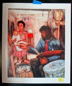 lot 295 image: THE JANITOR WHO PAINTS, Palmer Hayden (African American) Art print, 24 X 28 ($$)