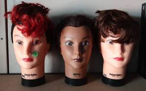 lot 10 image: LOT OF 3 PROFESSIONAL HAIR STYLING MANNEQUIN HEADS BY ASHLEY LANE