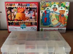 lot 24 image: 2 Puzzles and Colorful Craft Lettering