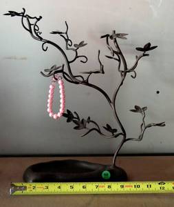 lot 39 image: Unique Metal Jewelry Tree with heavy base - hold chains, earrings, rings, etc.
