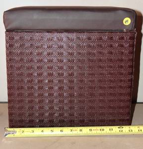 lot 49 image: Vintage Wicker Style Seat with Cushion - CraftsSewing Box