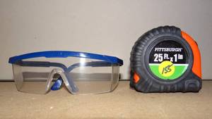 lot 155 image: PITTSBURGH 25 FOOT TAPE MEASURE AND SAFETY GLASSES