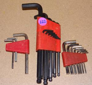 lot 222 image: ASSORTMENT OF ALLEN WRENCHES