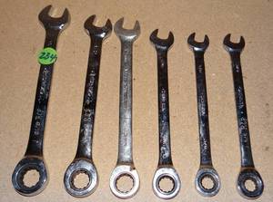 lot 234 image: SET OF 6 BOX  RACHET WRENCHES