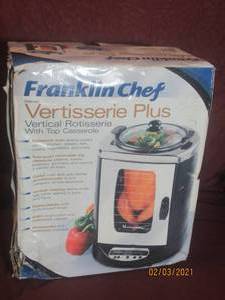 lot 175 image: FRANKLIN CHEF FR6100 VERTISSERIE PLUS&nbsp VERTICAL ROTISSERIE WITH TOP CASSEROLE&nbsp UNUSED&nbsp IN ORIGINAL BOX&nbsp