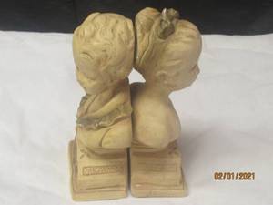 lot 76 image: VINTAGE GIRLBOY BOOKENDS&nbsp