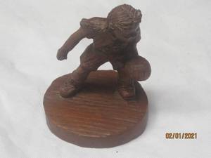 lot 78 image: RED MILL MFG. HANDCRAFTED CRUSHED PECAN BASKETBALL PLAYER&nbsp