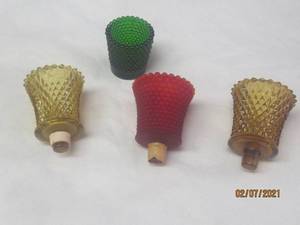 lot 255 image: TOTAL OF 4 VINTAGE COLORED GLASS VOTIVE CUPS&nbsp CANDLE HOLDER&nbsp
