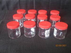 lot 342 image: TOTAL OF 12 QUALITY ENVIROMENTAL CONTAINERS GLASS JARS WITH RED LIDS&nbsp G922405D8