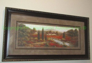 lot 133 image: Artisan Gallery framed vineyard print, 49 x 26