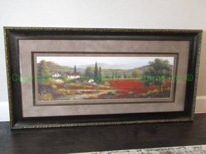 lot 132 image: Artisan Gallery framed vineyard print, 49 x 26