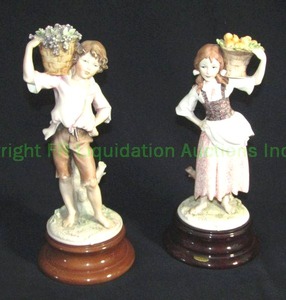 lot 177 image: Capodimonte Florence Italy figures on pedestals