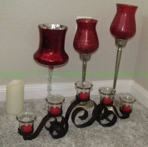 lot 173 image: Votive candle holders with luminary lights