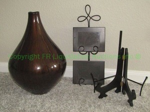 lot 158 image: Large tear drop shaped vase 20 tall and assorted picture frames plus