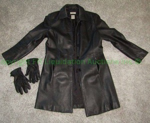 lot 167 image: Covington leather coat and leather gloves