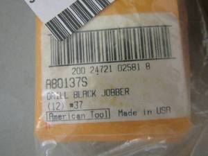lot 416 image: Irwin industries drill black jobber #37 Qty9