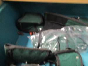 lot 431 image: Right holster set green x 5     Porta Brace tool bag