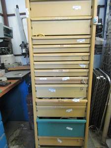 lot 433 image: TALL 12 drawer plastic cabinet 56x18 22