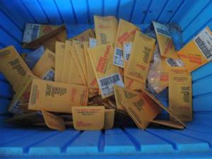 lot 82 image: Blue tub of A801455 drill bits black Jobber 12 #45 over 25 packs 12 in each